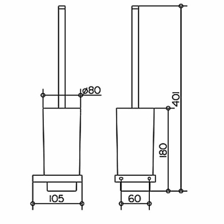 Щетка для унитаза Keuco Edition 11 11164139000 хром черный шлифованный
